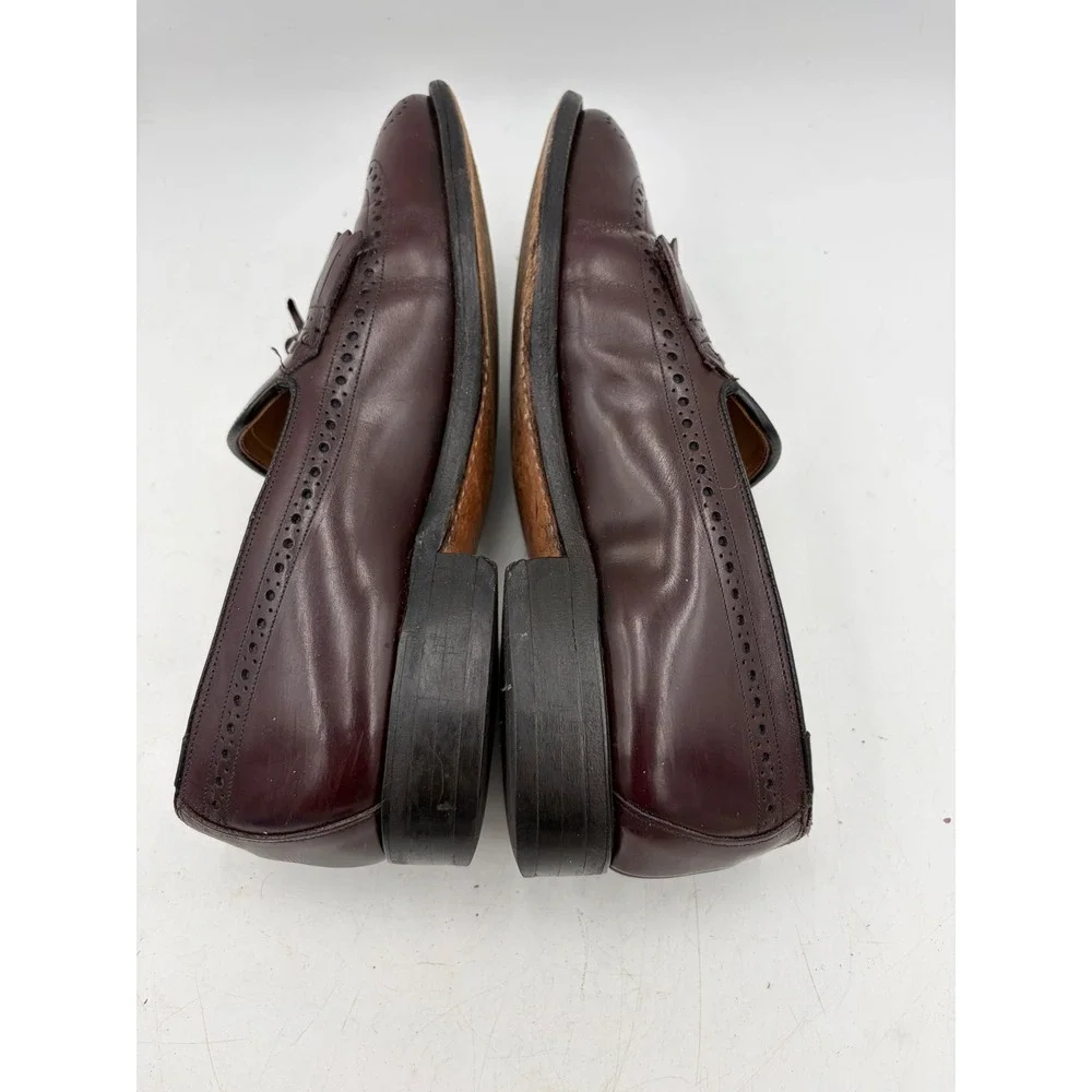 Vintage Johnston & Murphy Burgundy Leather Tassel Kiltie Wingtip Dress Shoes 7.5